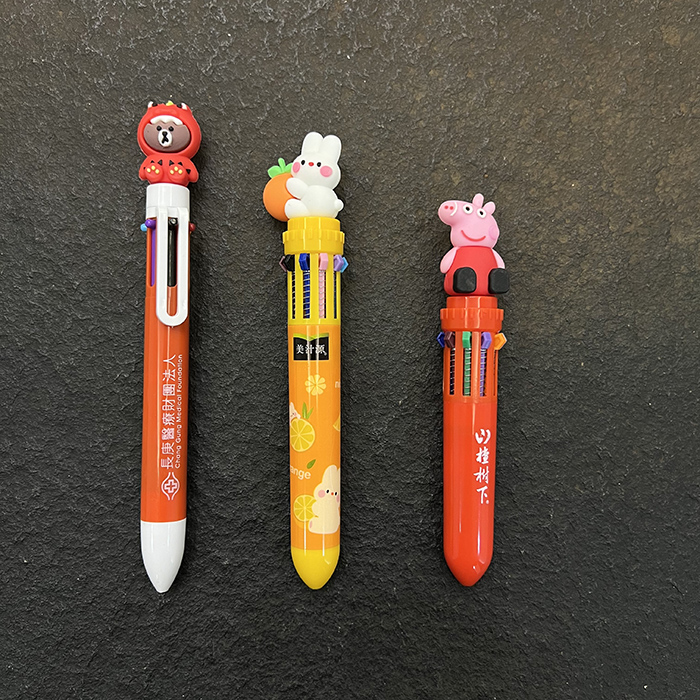 Custom pen holder Soft plastic pen Multi-colored plastic pen